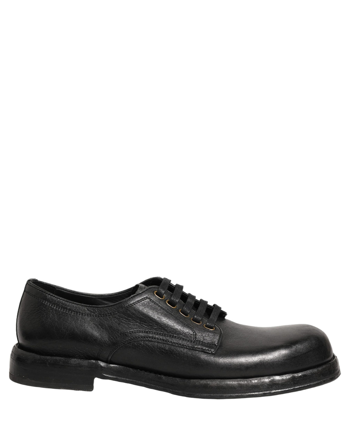Dolce & Gabbana Black Leather Lace Up Derby Dress Shoes