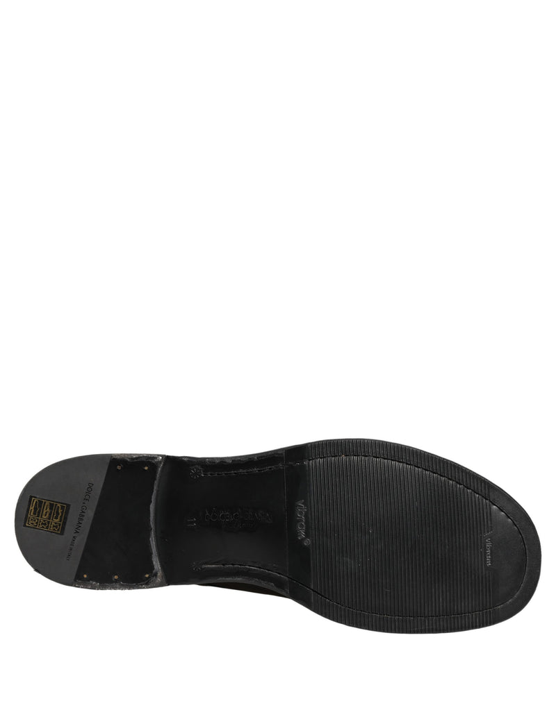 Dolce & Gabbana Black Leather Lace Up Derby Dress Shoes