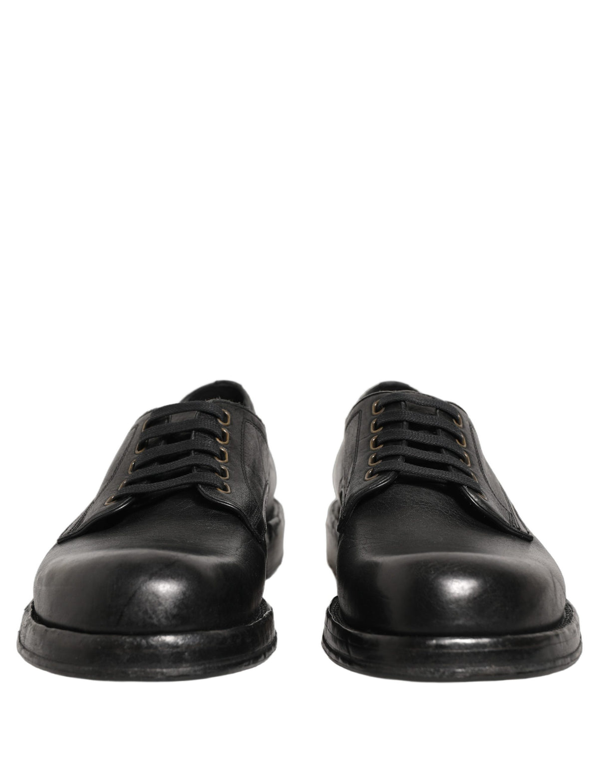 Dolce & Gabbana Black Leather Lace Up Derby Dress Shoes