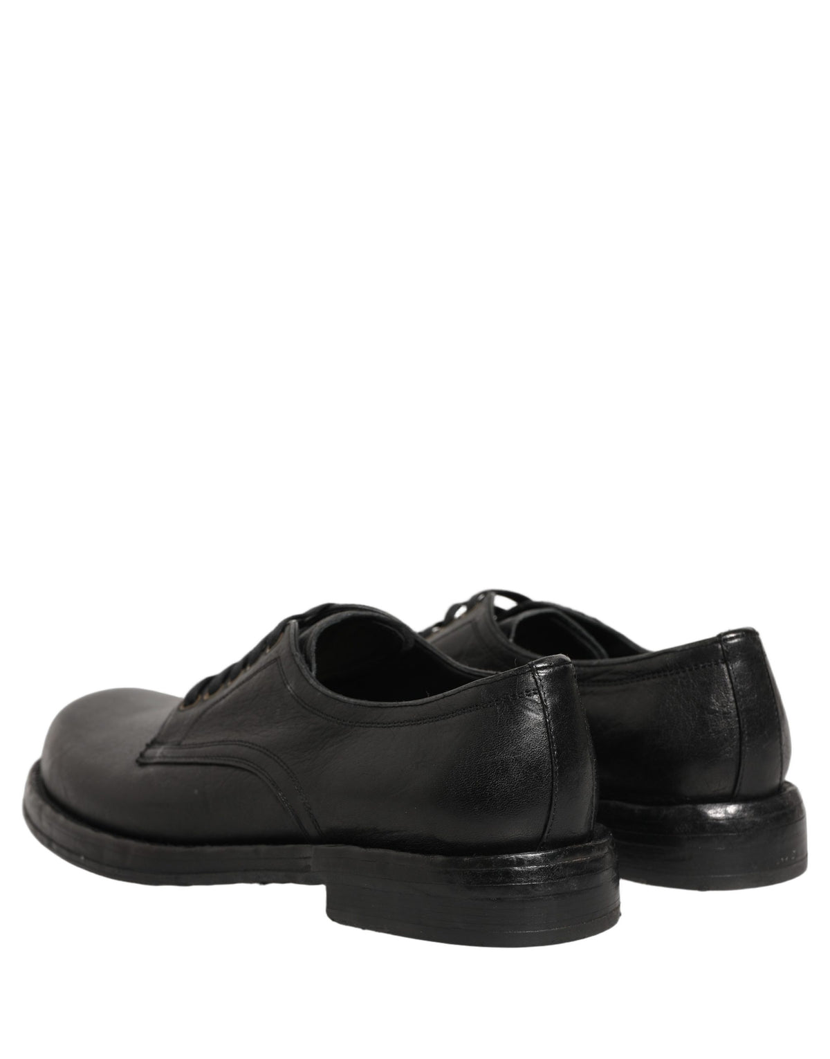 Dolce & Gabbana Black Leather Lace Up Derby Dress Shoes