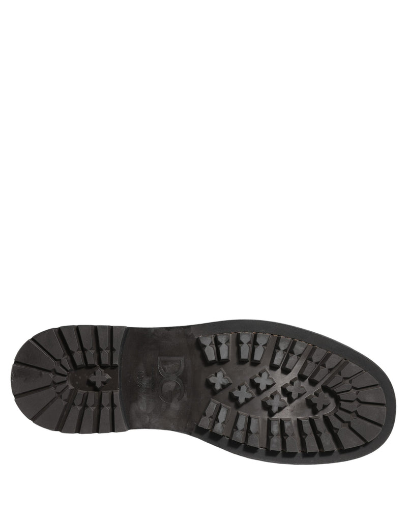 Dolce & Gabbana Black Leather Lace Up Derby Shoes for Men