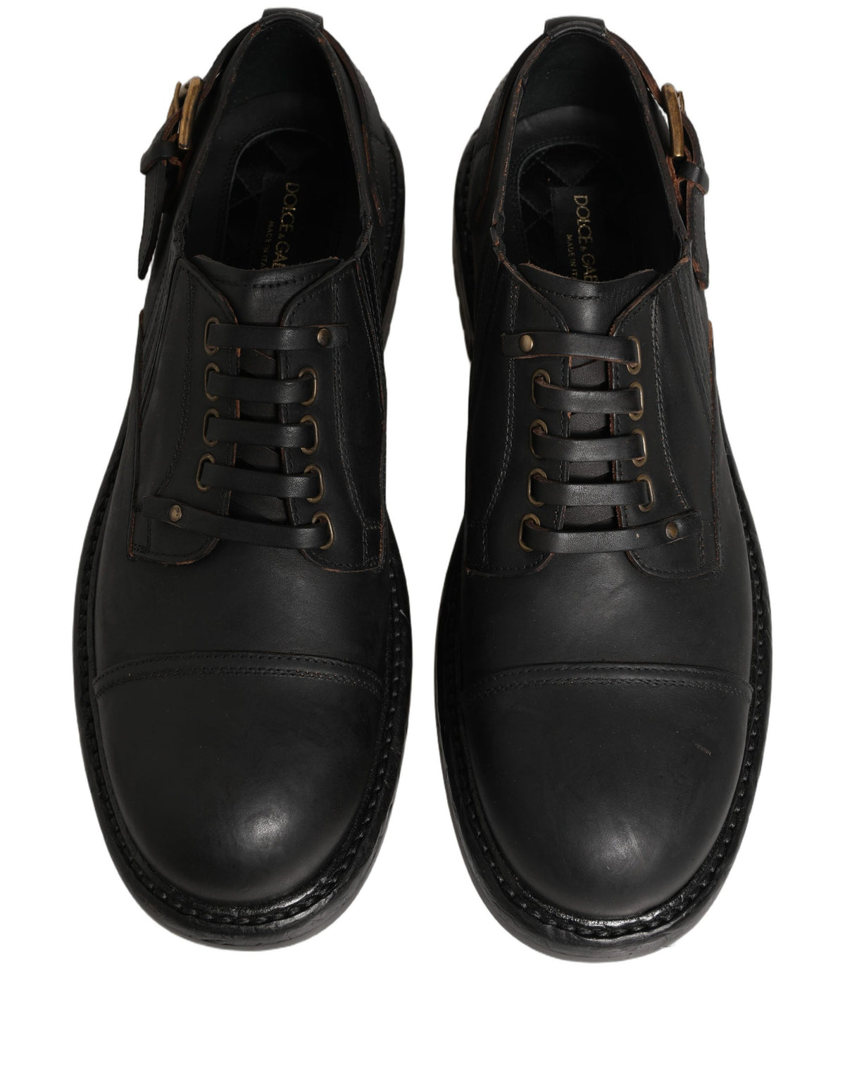 Chaussures richelieu Dolce & Gabbana en cuir noir à lacets pour homme