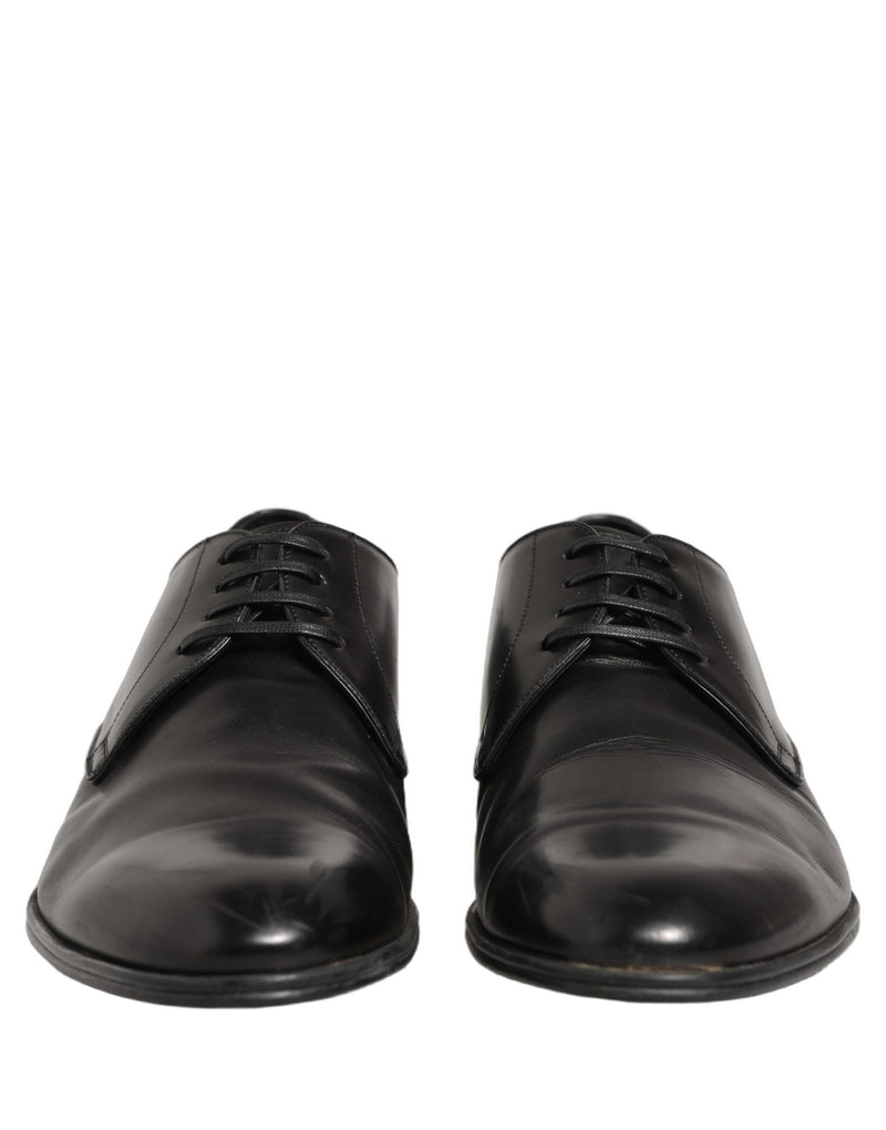 Dolce & Gabbana Derby Shoes en Cuir Noir pour Hommes