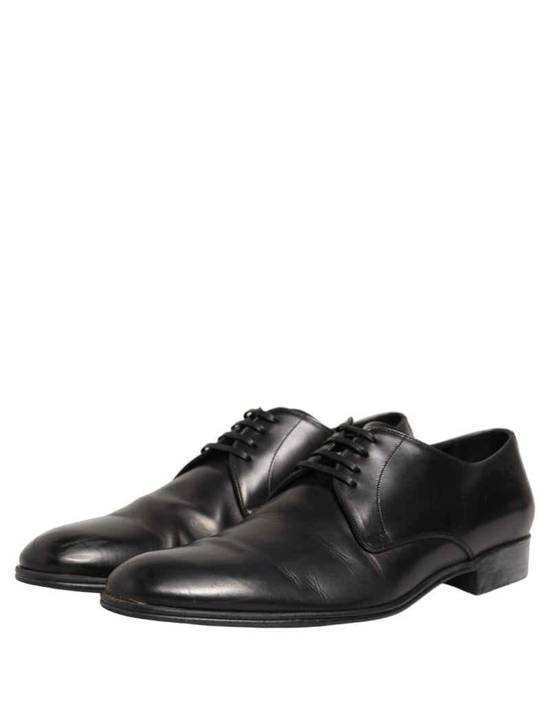 Dolce & Gabbana Derby Shoes en Cuir Noir pour Hommes