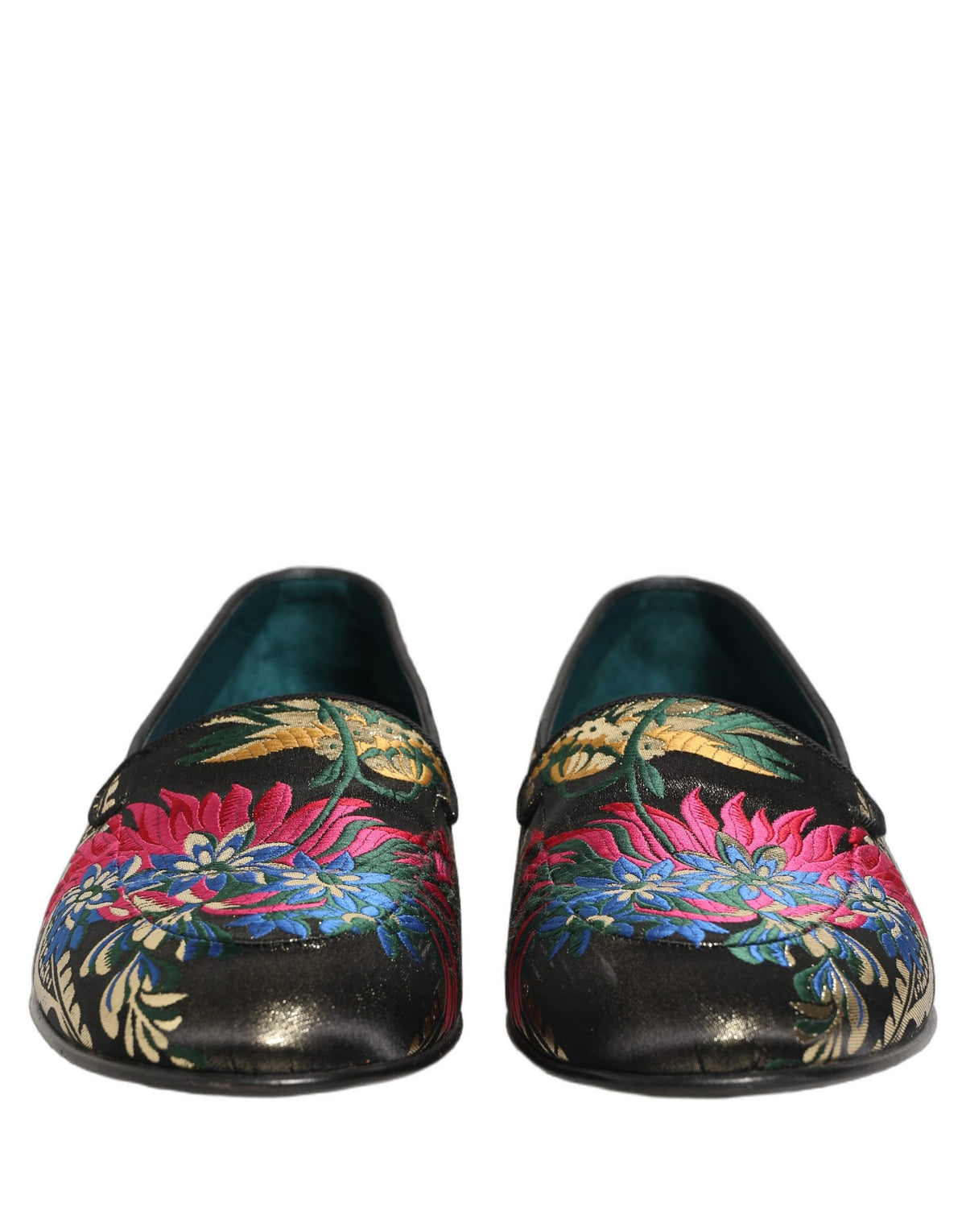 Dolce & Gabbana Black Jacquard Floral Loafers for Men