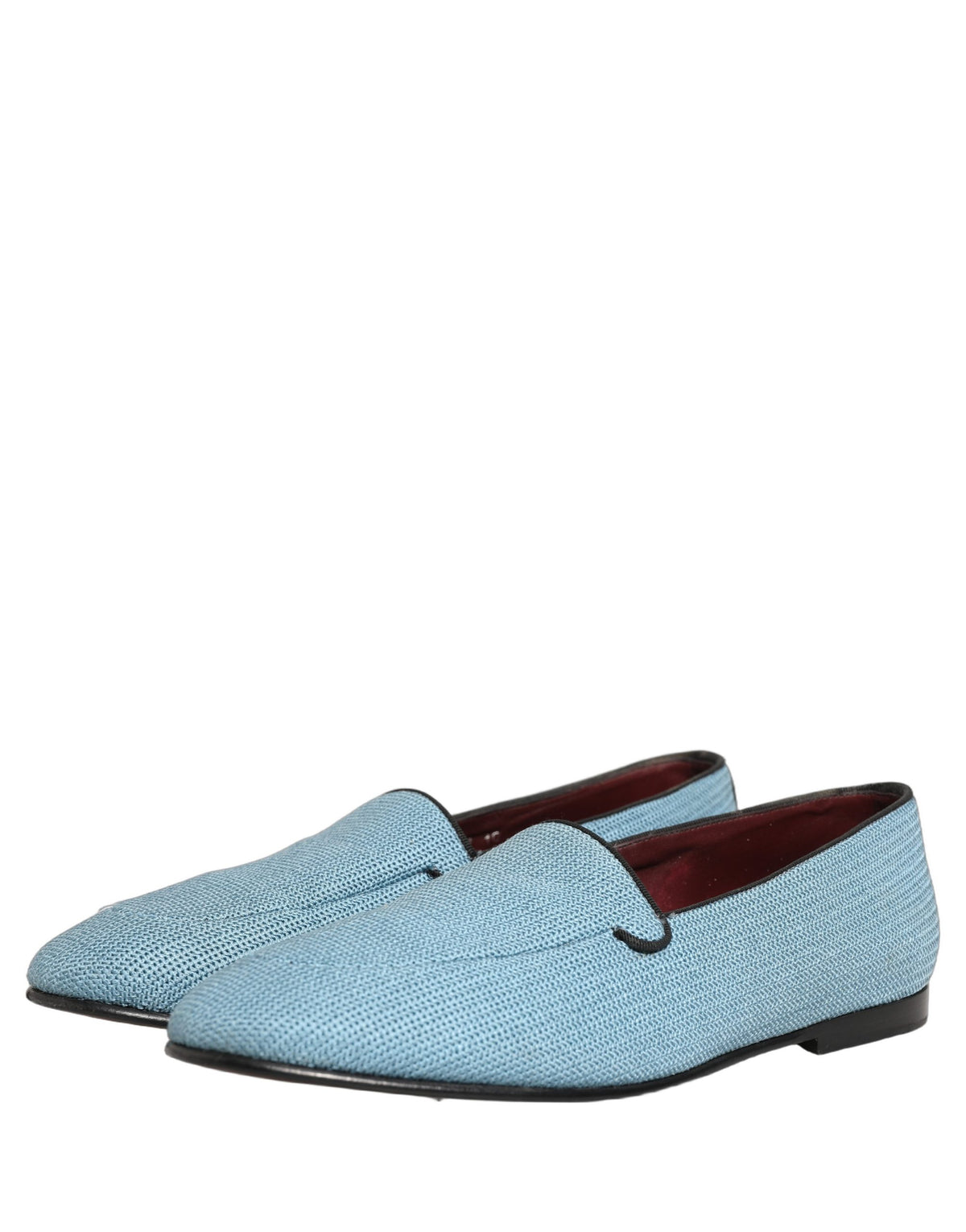 Dolce & Gabbana Blue Woven Men Slip-On Dress Loafers