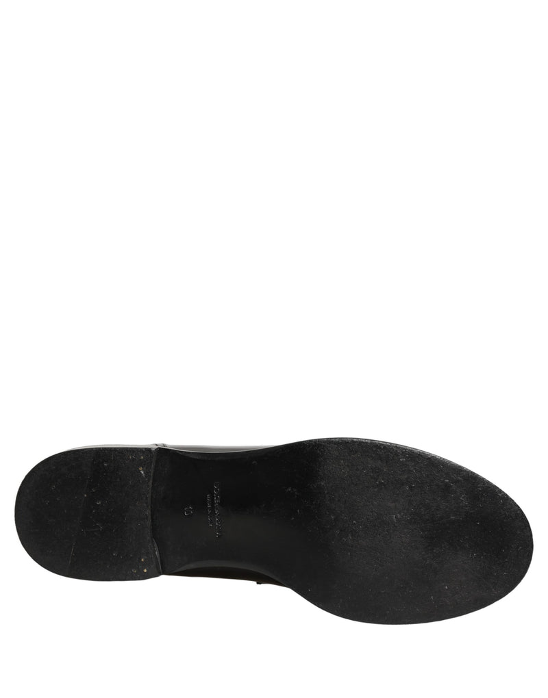 Dolce & Gabbana Black Leather Dress Loafers for Men