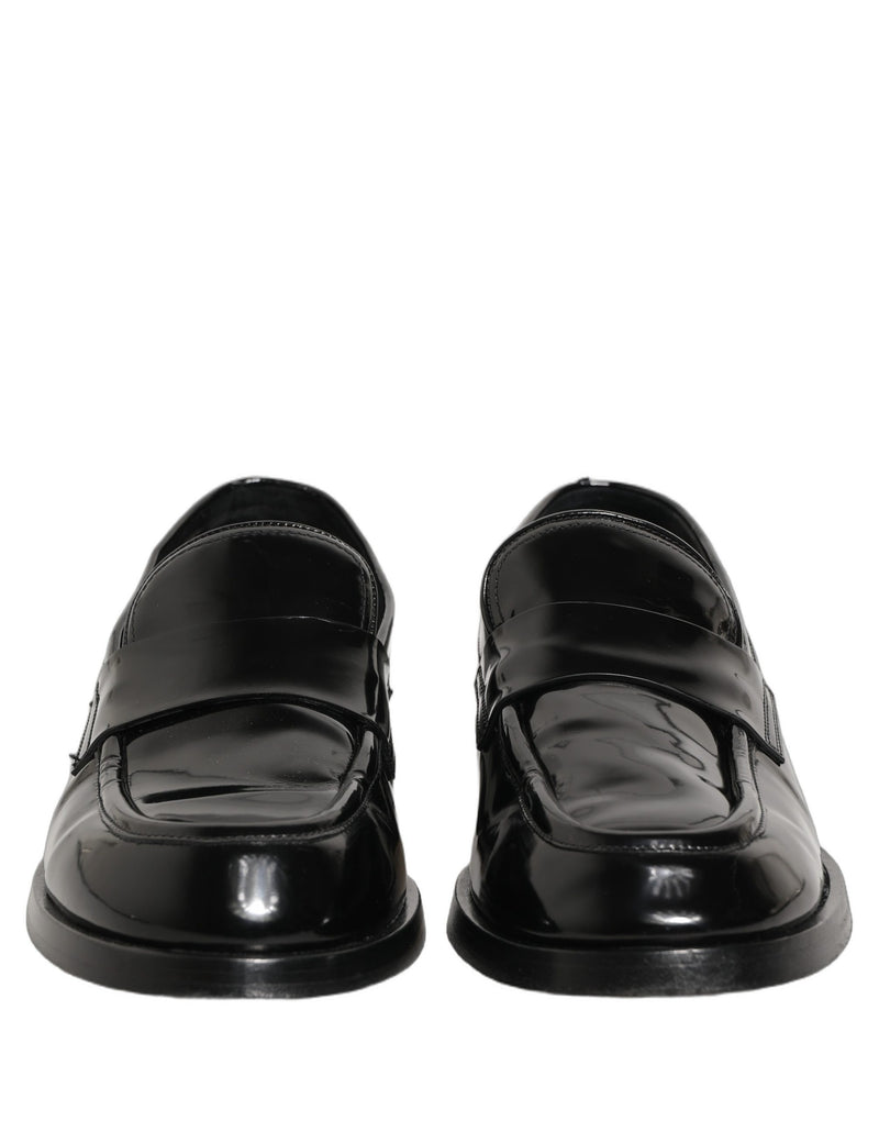 Dolce & Gabbana Black Leather Dress Loafers for Men