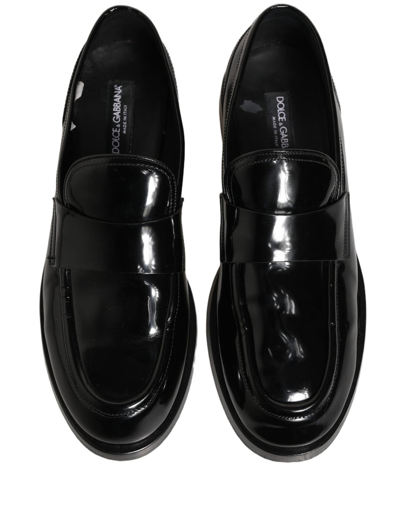 Dolce & Gabbana Black Leather Dress Loafers for Men
