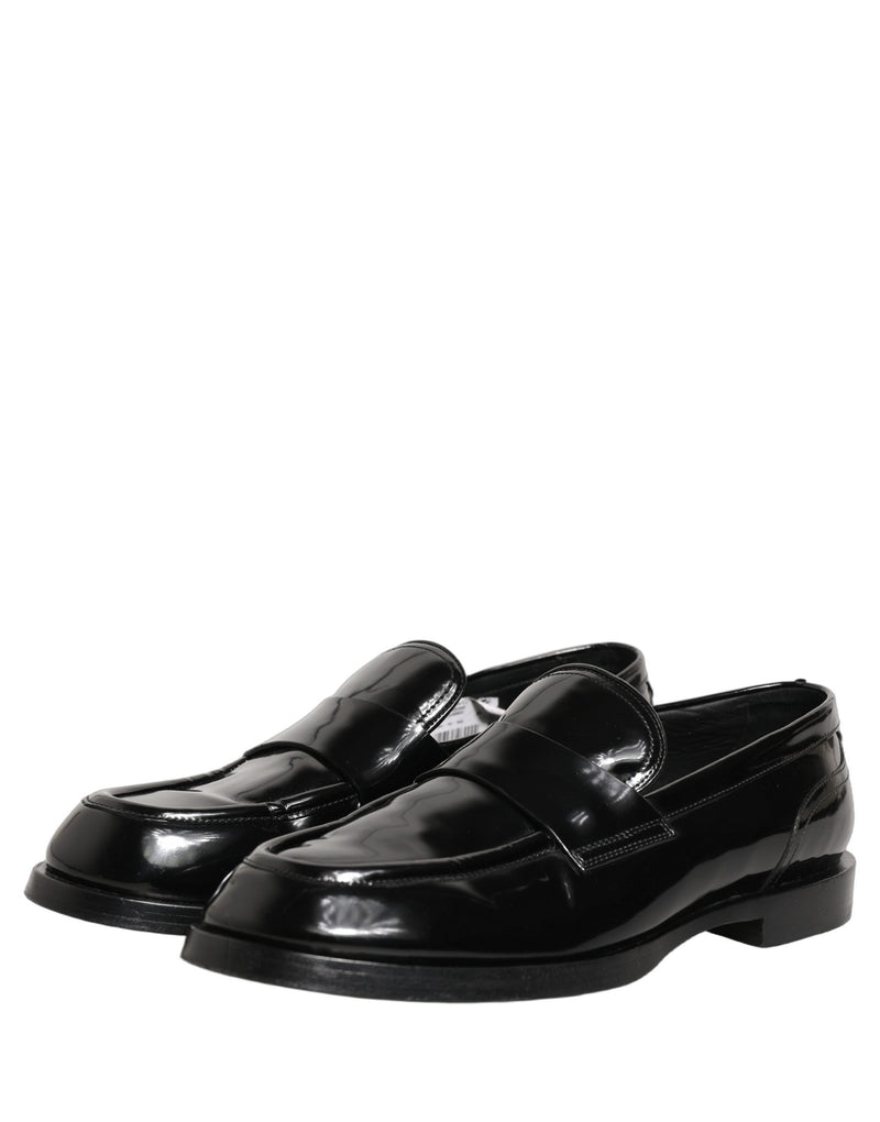Dolce & Gabbana Black Leather Dress Loafers for Men