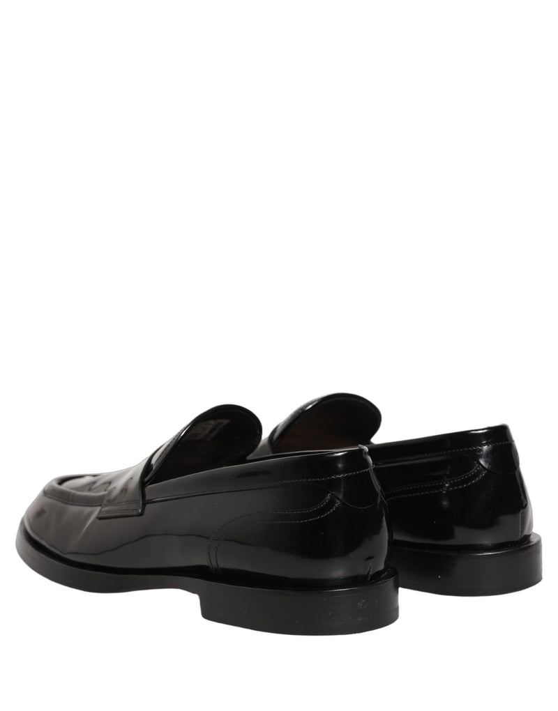 Dolce & Gabbana Black Leather Dress Loafers for Men