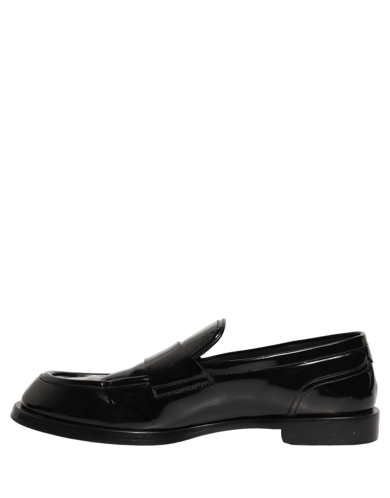 Dolce & Gabbana Black Leather Dress Loafers for Men