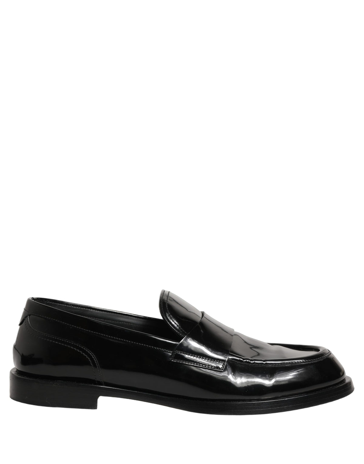 Dolce & Gabbana Black Leather Dress Loafers for Men