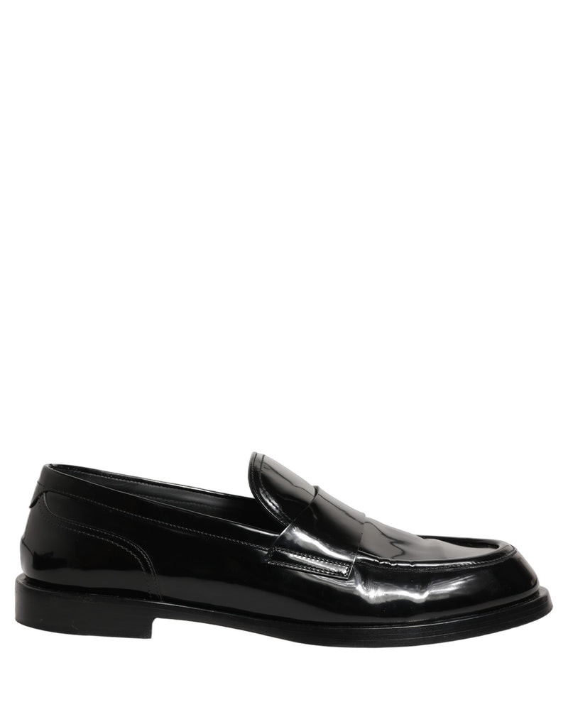 Dolce & Gabbana Black Leather Dress Loafers for Men