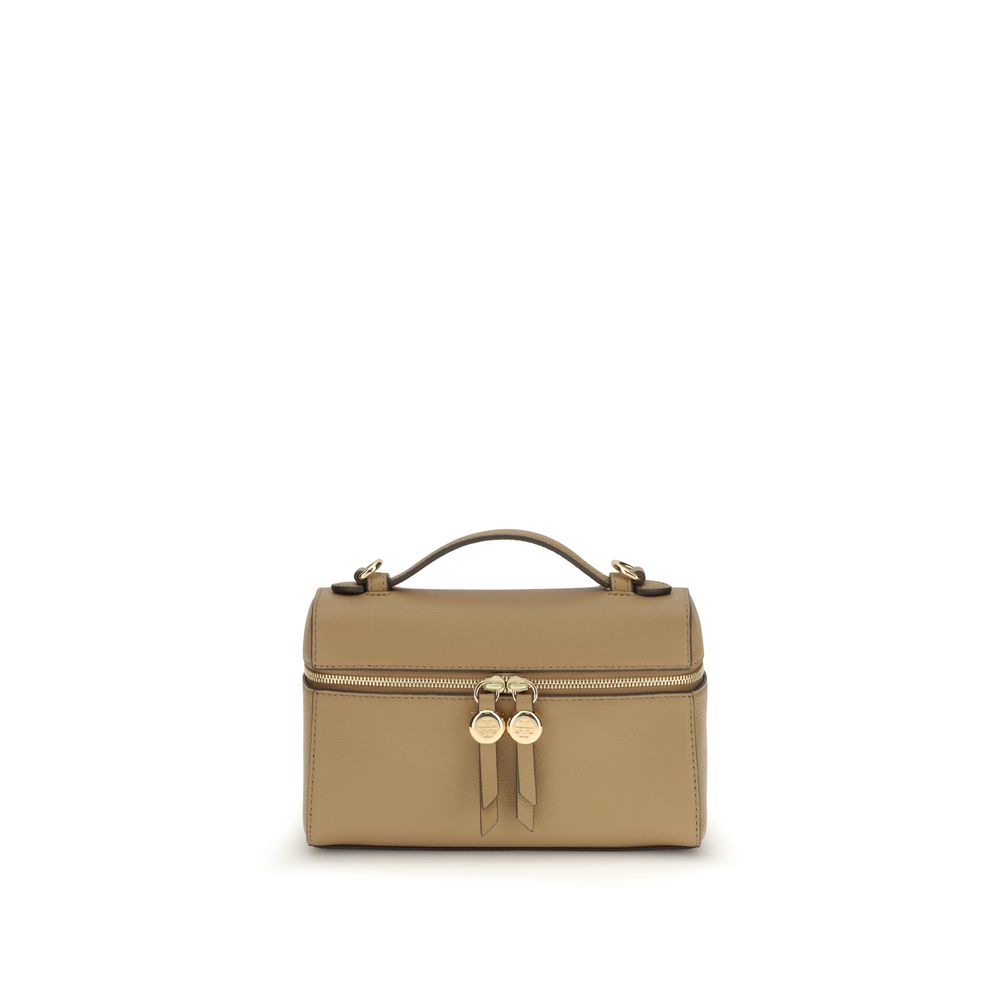 Tory Burch Beige Calf Leather Bos Taurus Handbag - Romy Slim