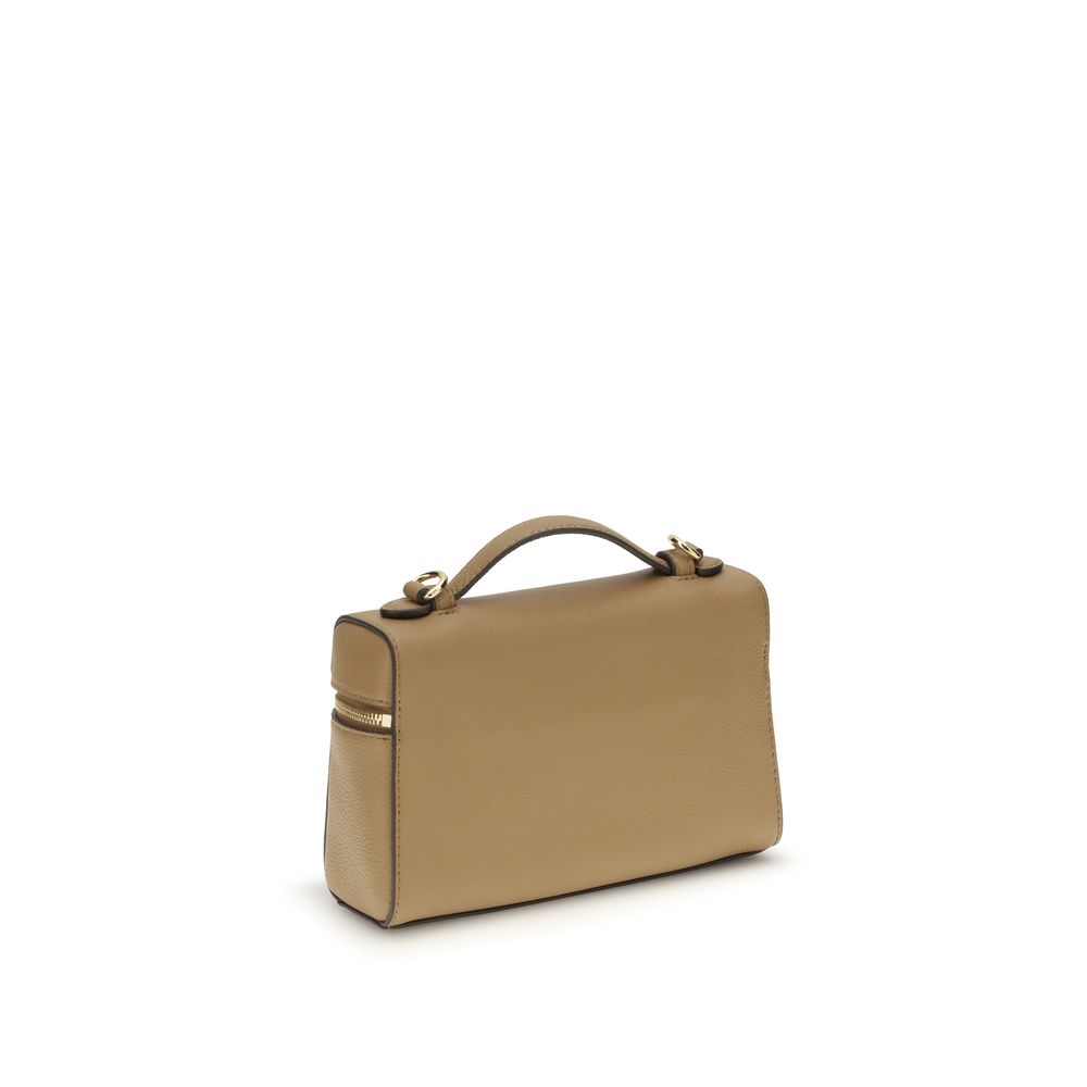 Tory Burch Beige Calf Leather Bos Taurus Handbag - Romy Slim