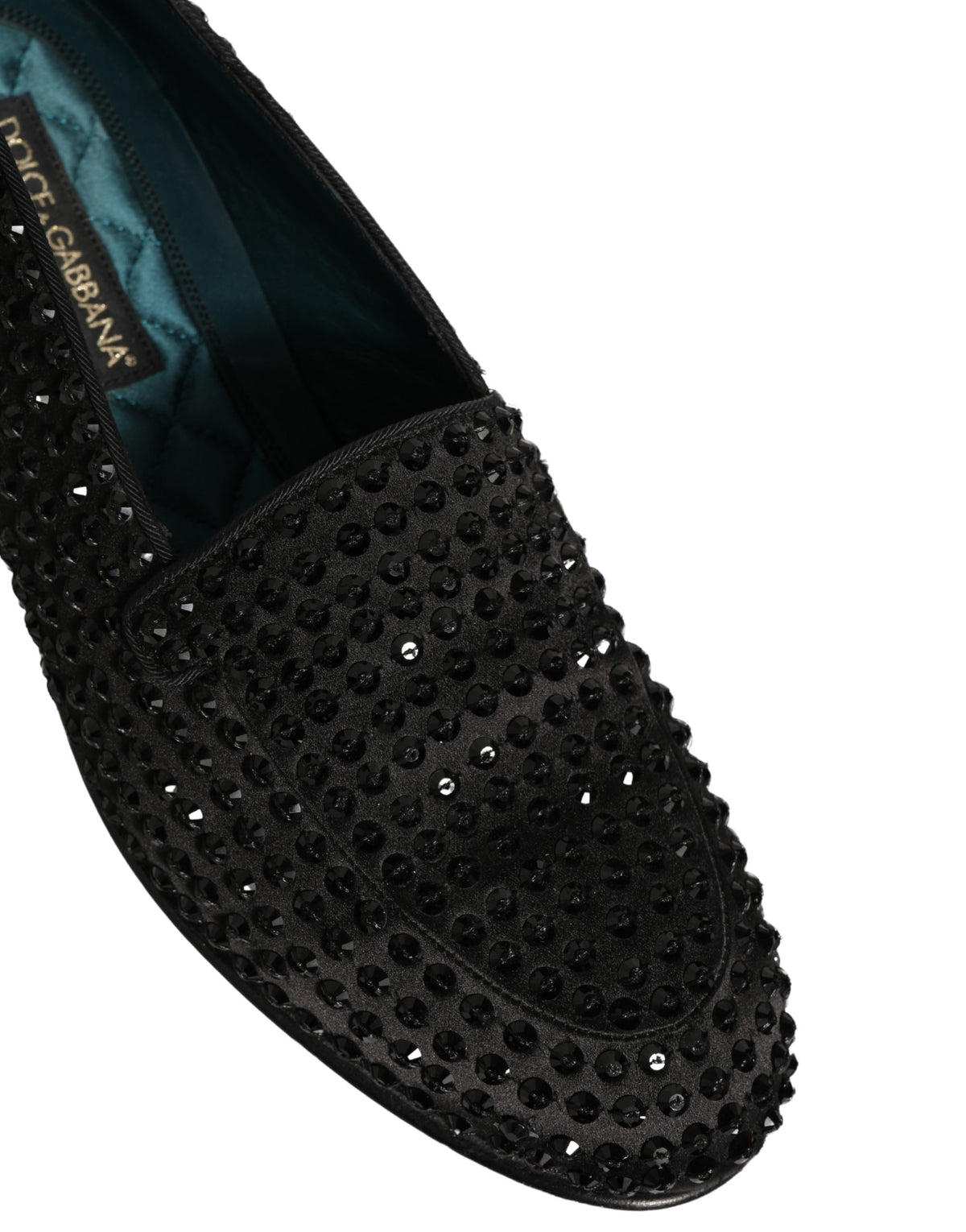 Dolce & Gabbana Black Rhinestone Embellished Loafers