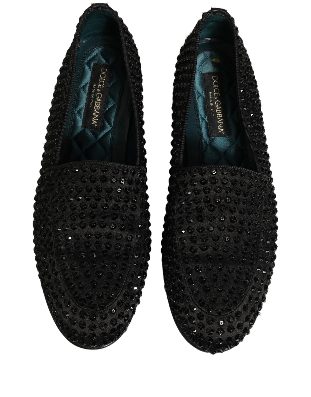 Dolce & Gabbana Black Rhinestone Embellished Loafers