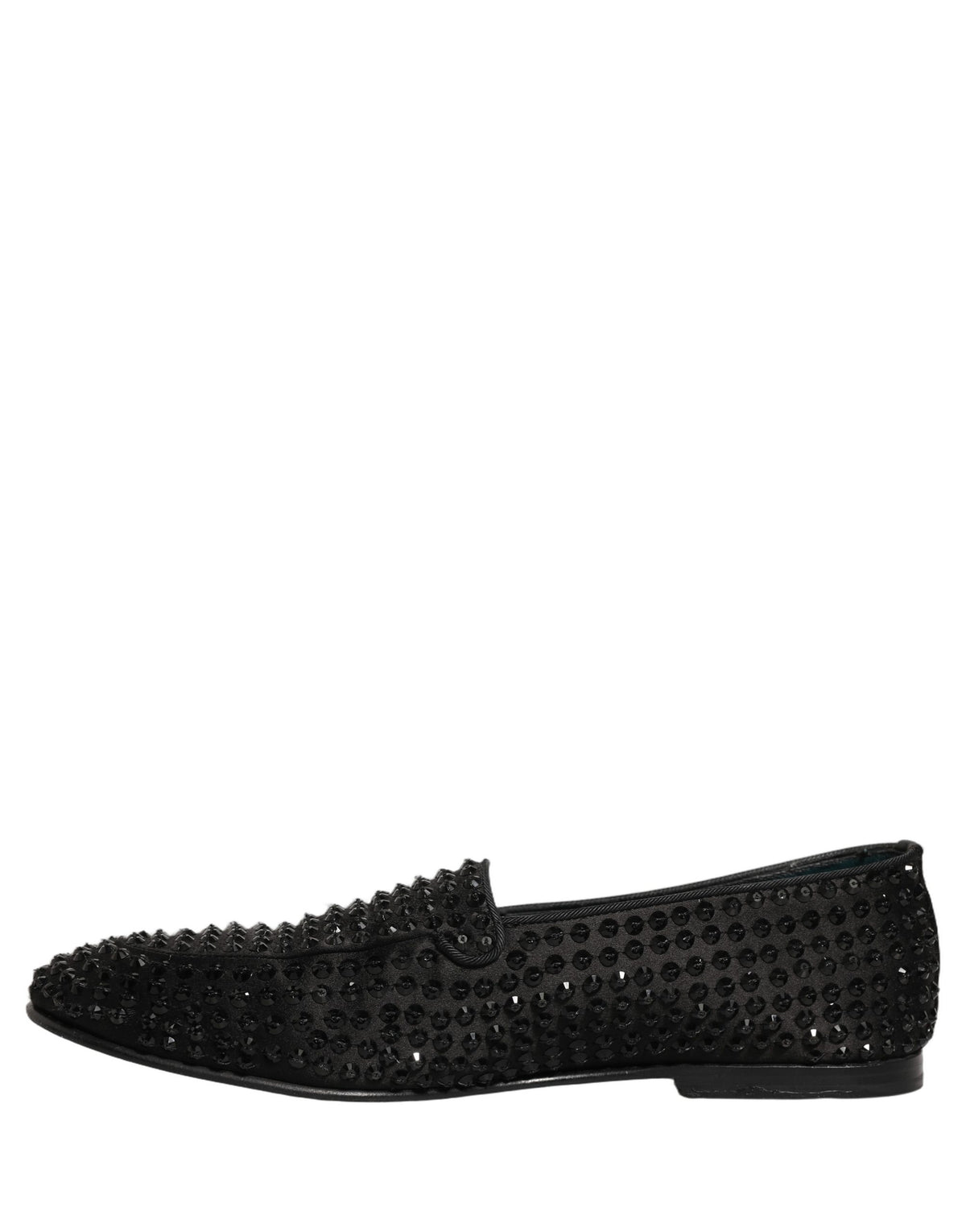 Dolce & Gabbana Black Rhinestone Embellished Loafers