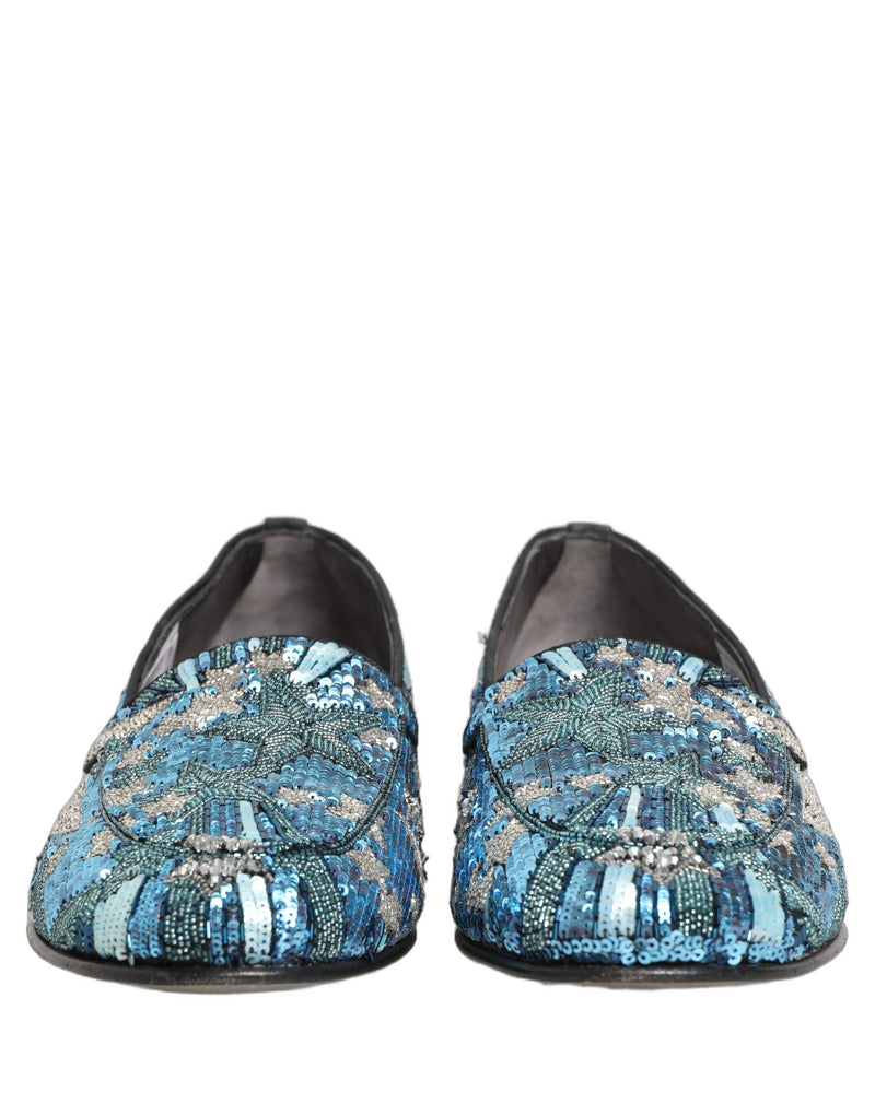 Dolce & Gabbana Multicolor Embroidered Sequin Loafers