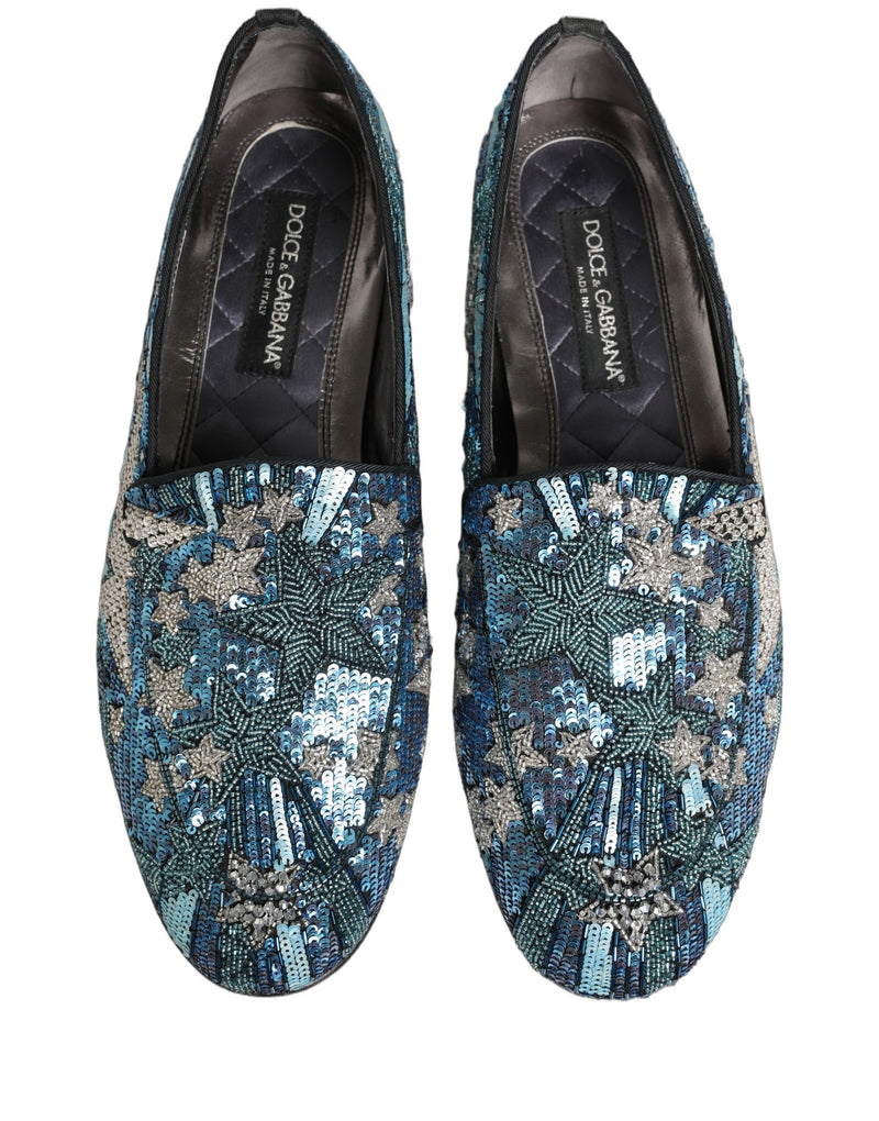 Dolce & Gabbana Multicolor Embroidered Sequin Loafers