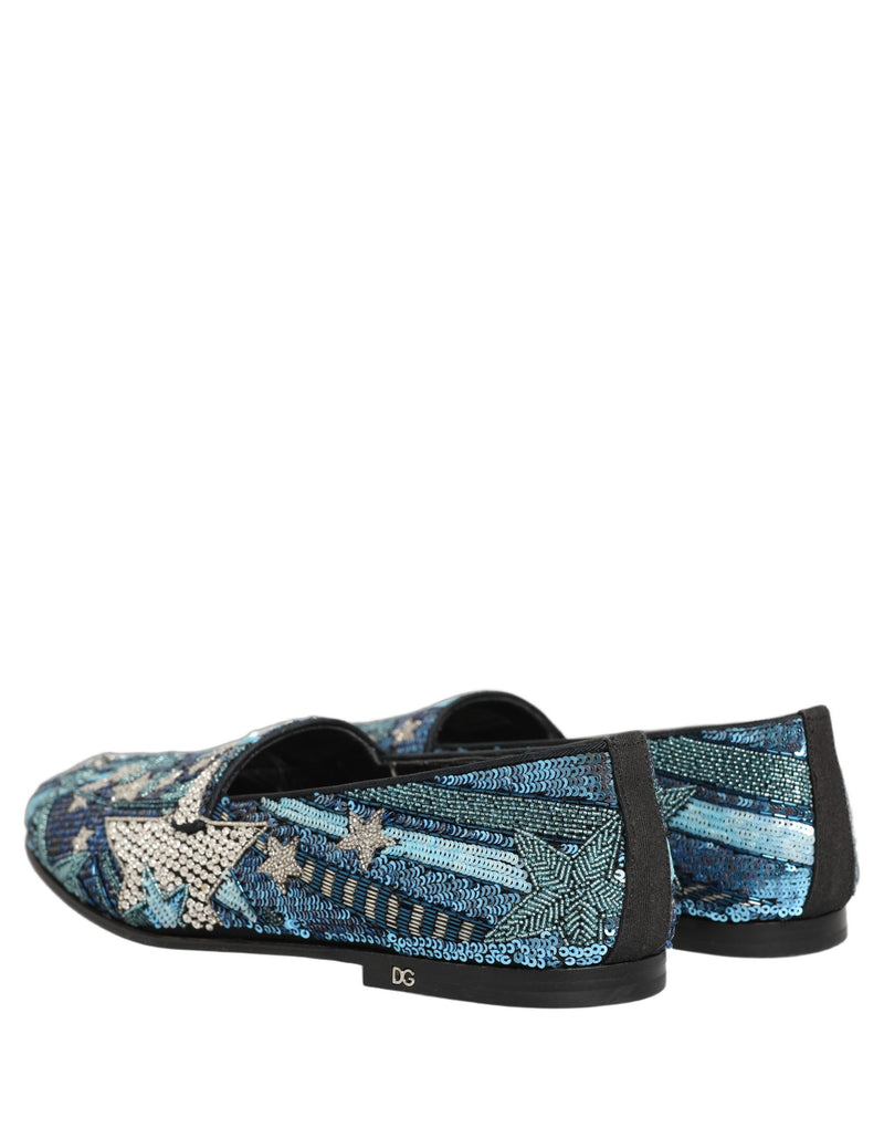 Dolce & Gabbana Multicolor Embroidered Sequin Loafers