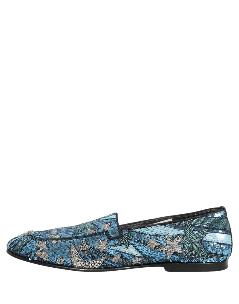 Dolce & Gabbana Multicolor Embroidered Sequin Loafers