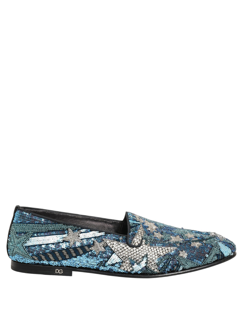 Dolce & Gabbana Multicolor Embroidered Sequin Loafers