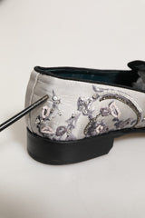 Dolce & Gabbana White Sequined Formal Slip-On Loafers