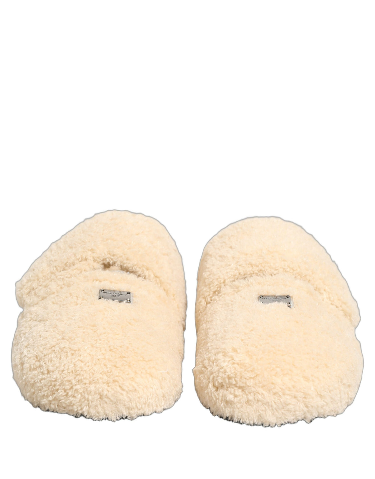 Dolce & Gabbana Beige Faux Fur Flats for Men