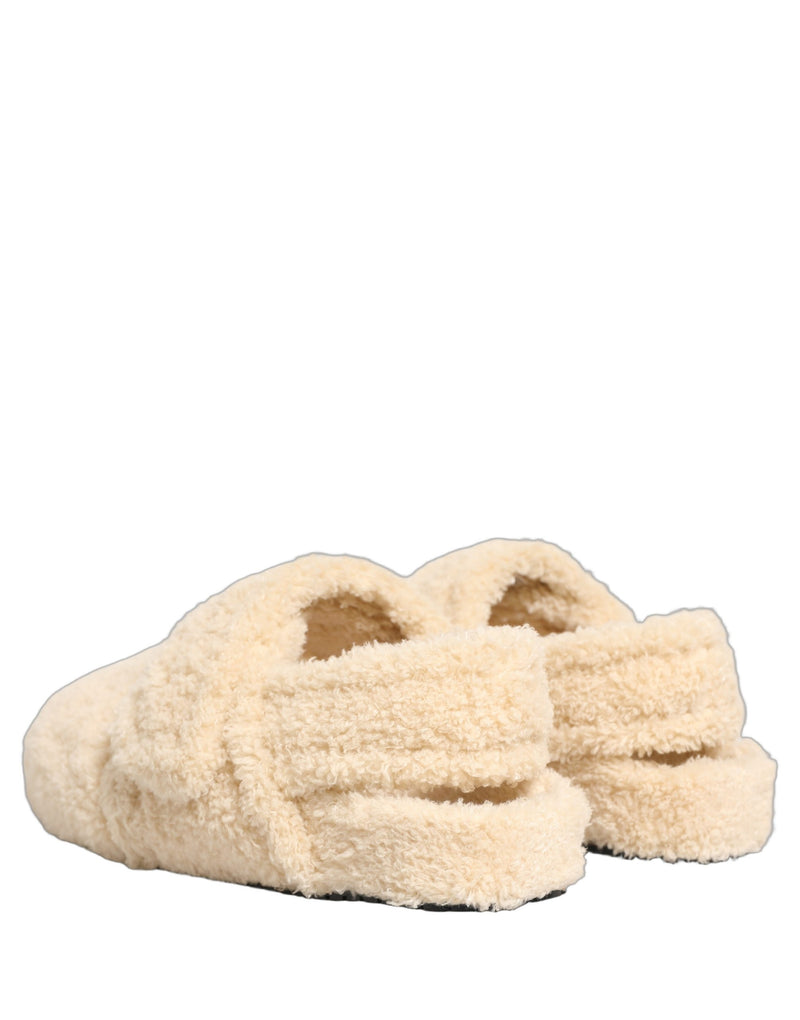 Dolce & Gabbana Beige Faux Fur Flats for Men