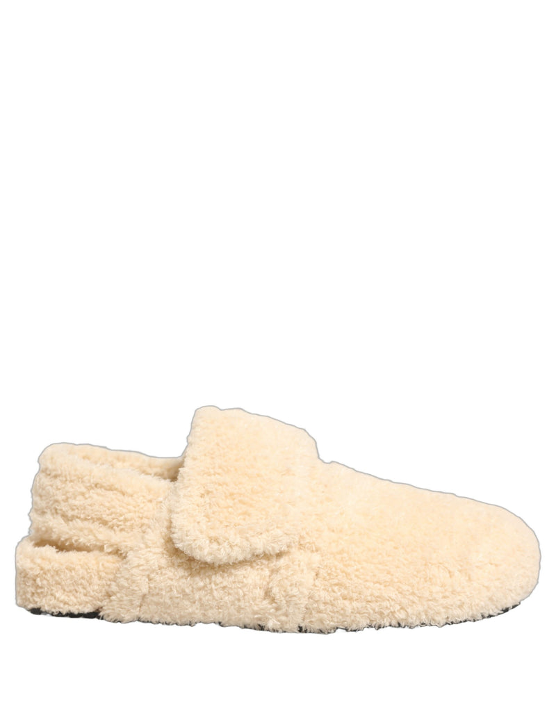 Dolce & Gabbana Beige Faux Fur Flats for Men