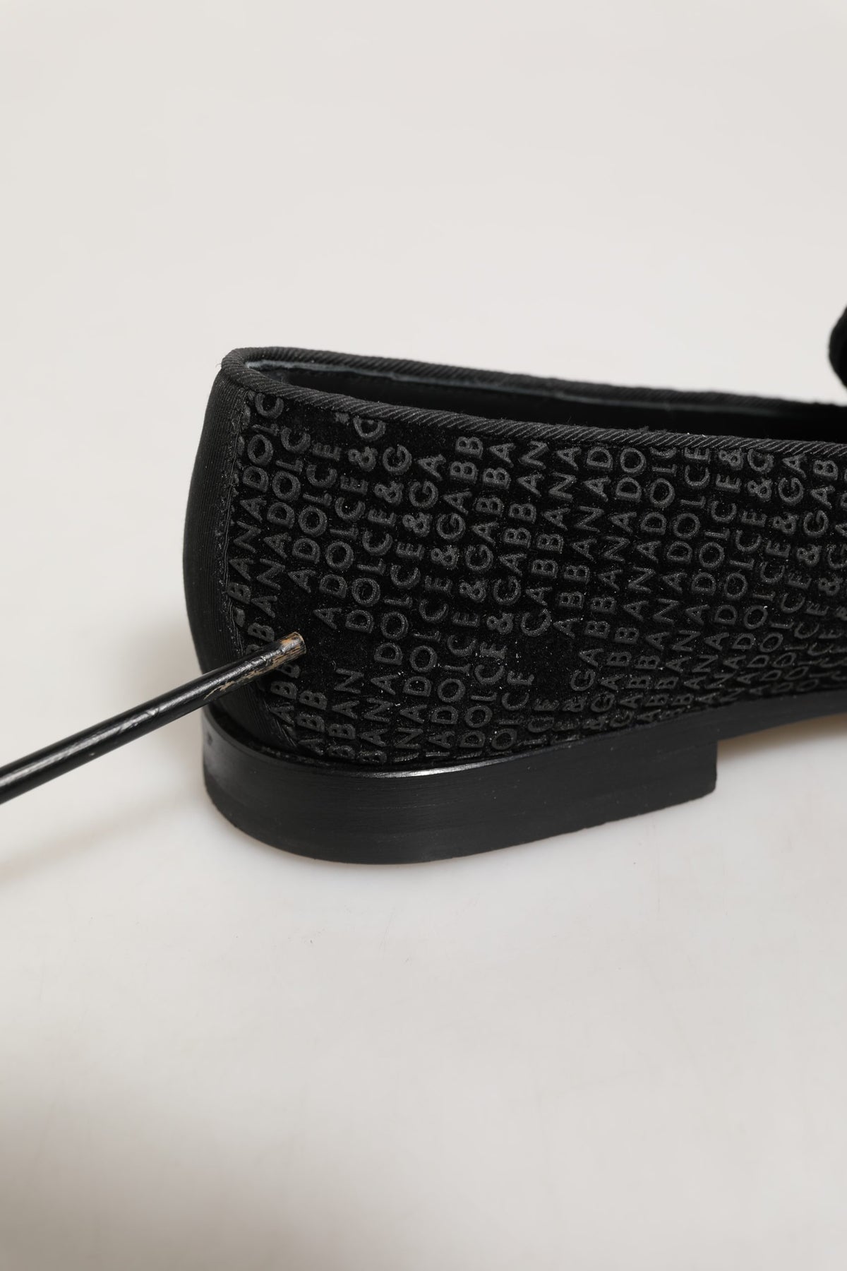 Dolce & Gabbana Black Logo Monogram Men Dress Loafers Shoes
