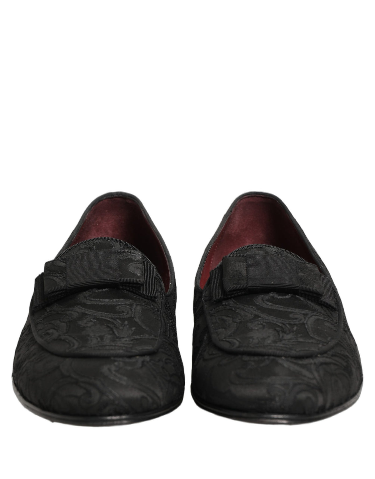 Dolce & Gabbana Black Floral Brocade Men Dress Loafers