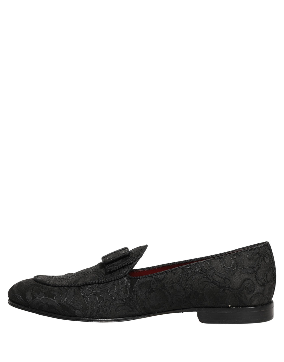 Dolce & Gabbana Black Floral Brocade Men Dress Loafers