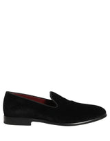 Dolce & Gabbana Black Velvet Cotton Loafers for Men