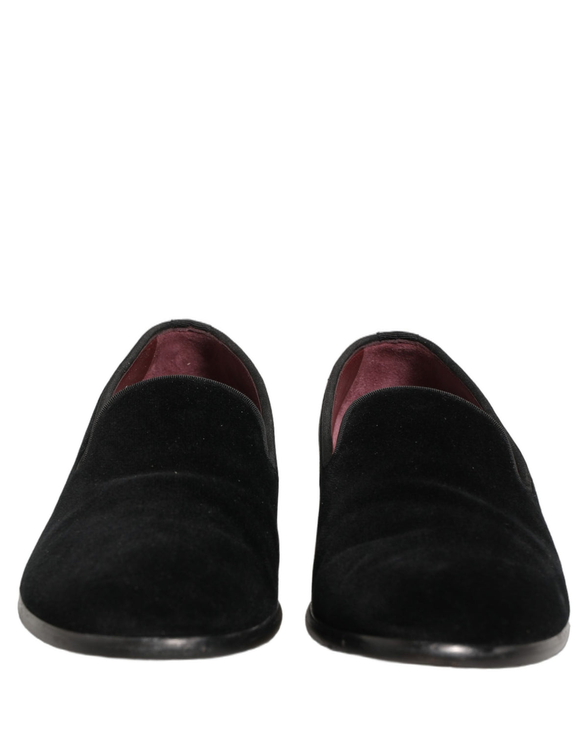 Dolce & Gabbana Black Velvet Cotton Loafers for Men