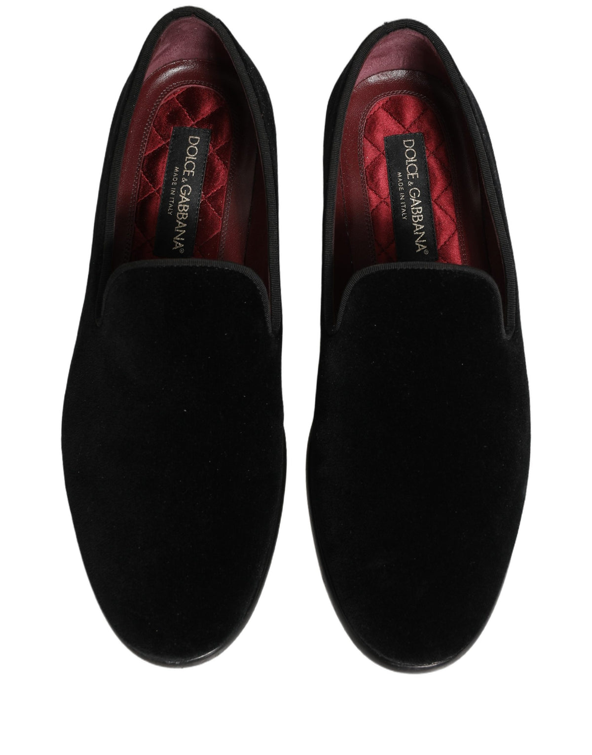 Dolce & Gabbana Black Velvet Cotton Loafers for Men