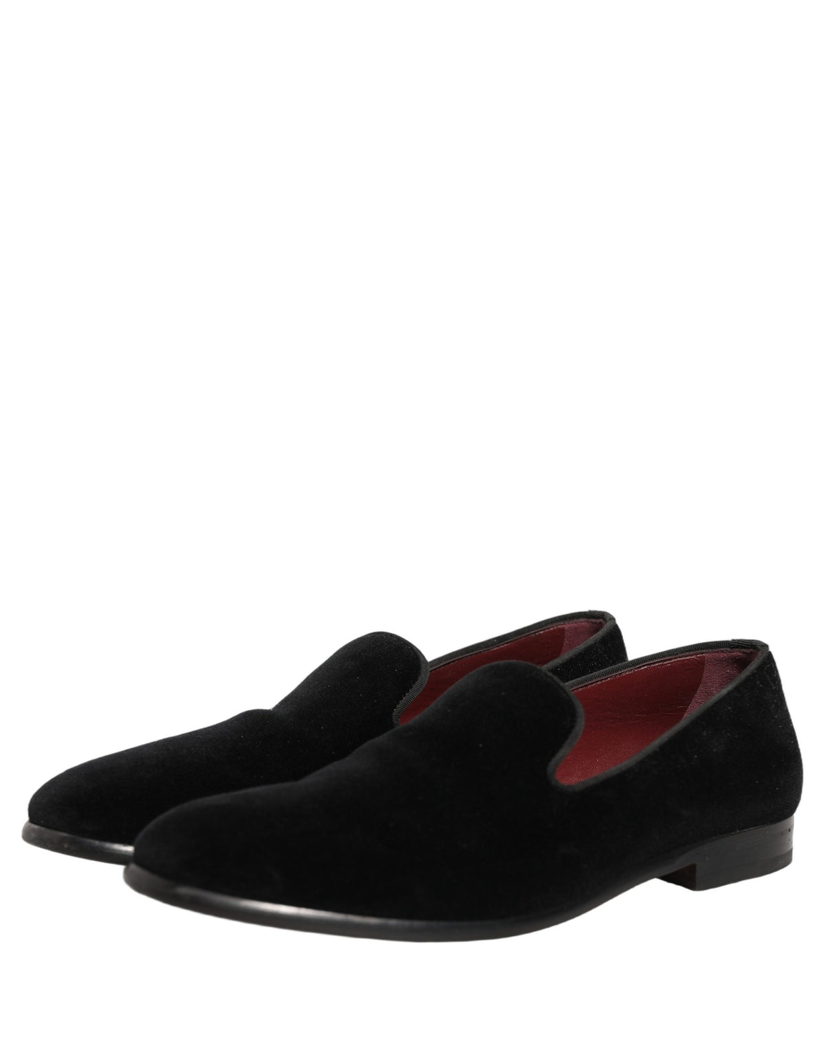Dolce & Gabbana Black Velvet Cotton Loafers for Men
