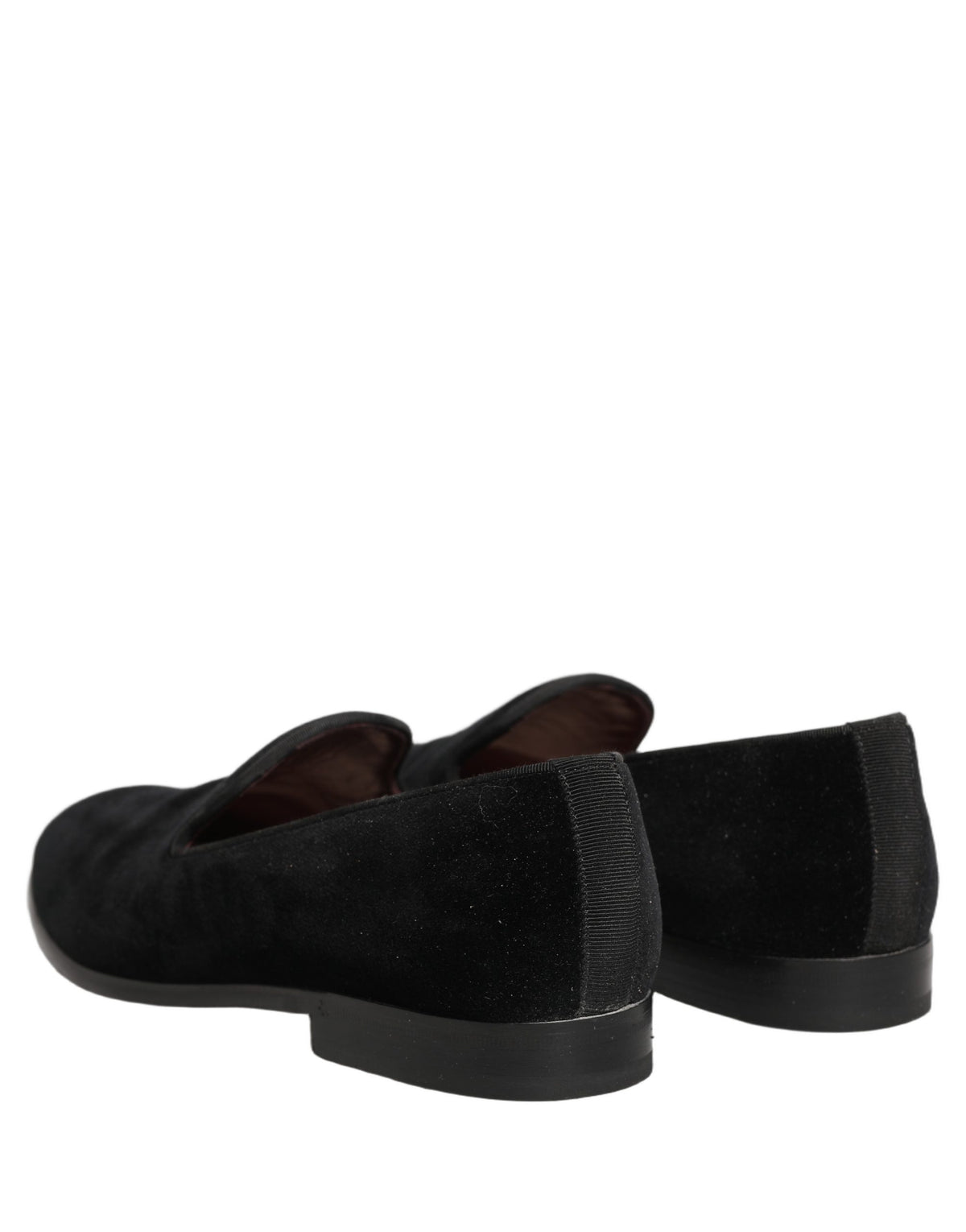 Dolce & Gabbana Black Velvet Cotton Loafers for Men