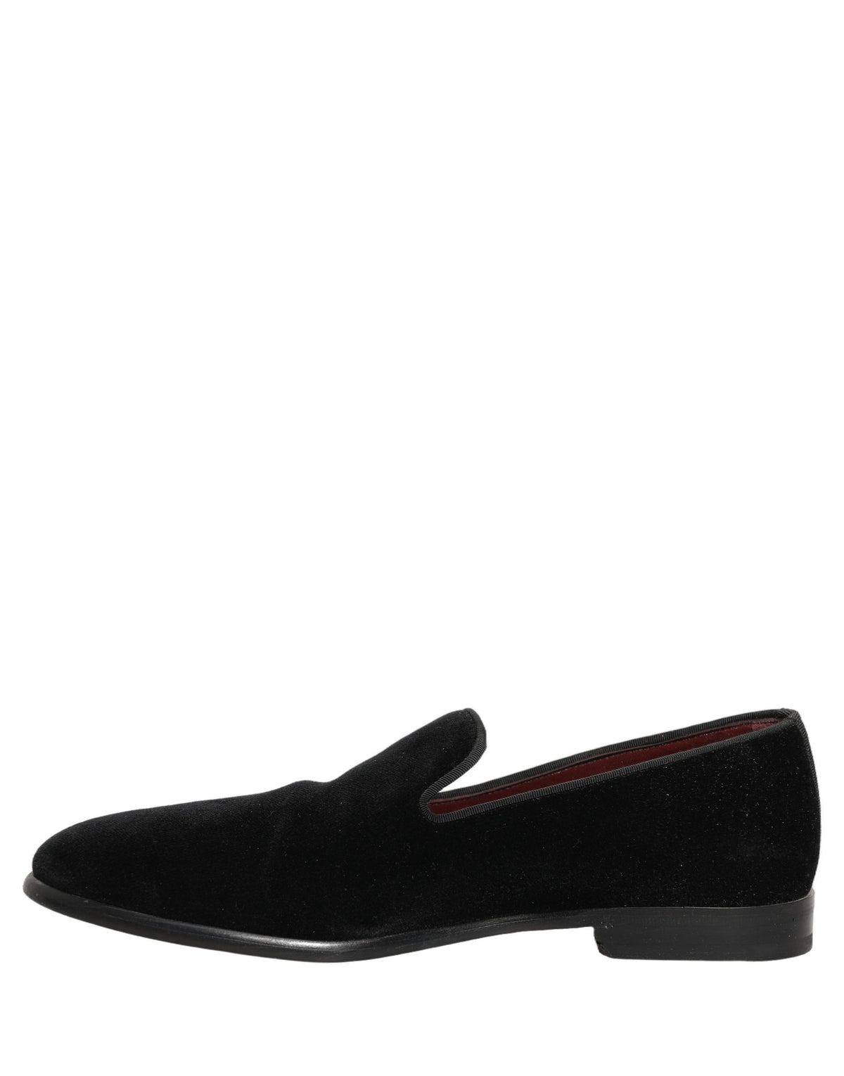 Dolce & Gabbana Black Velvet Cotton Loafers for Men