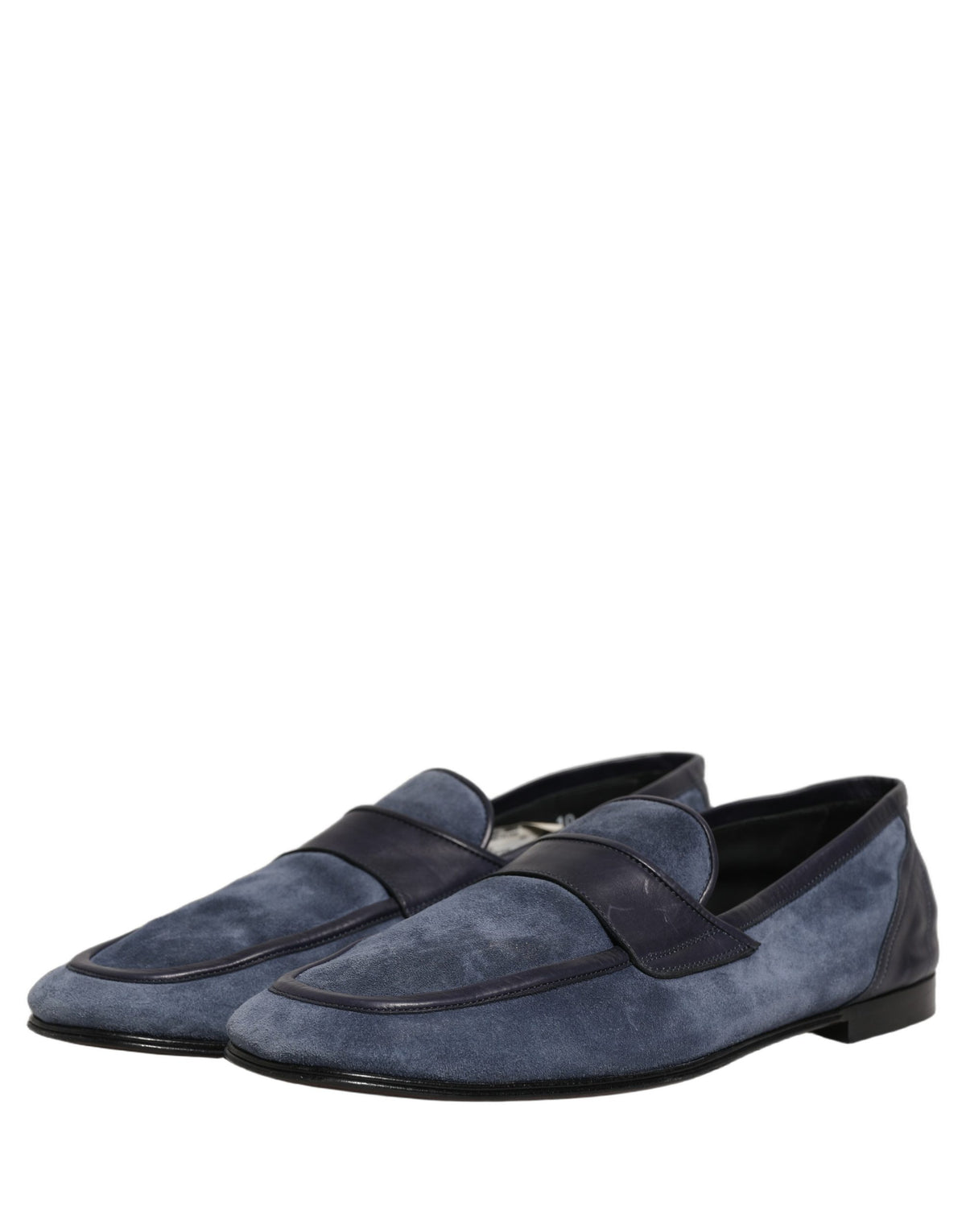 Dolce & Gabbana Blue Suede Leather Moccasin Loafers