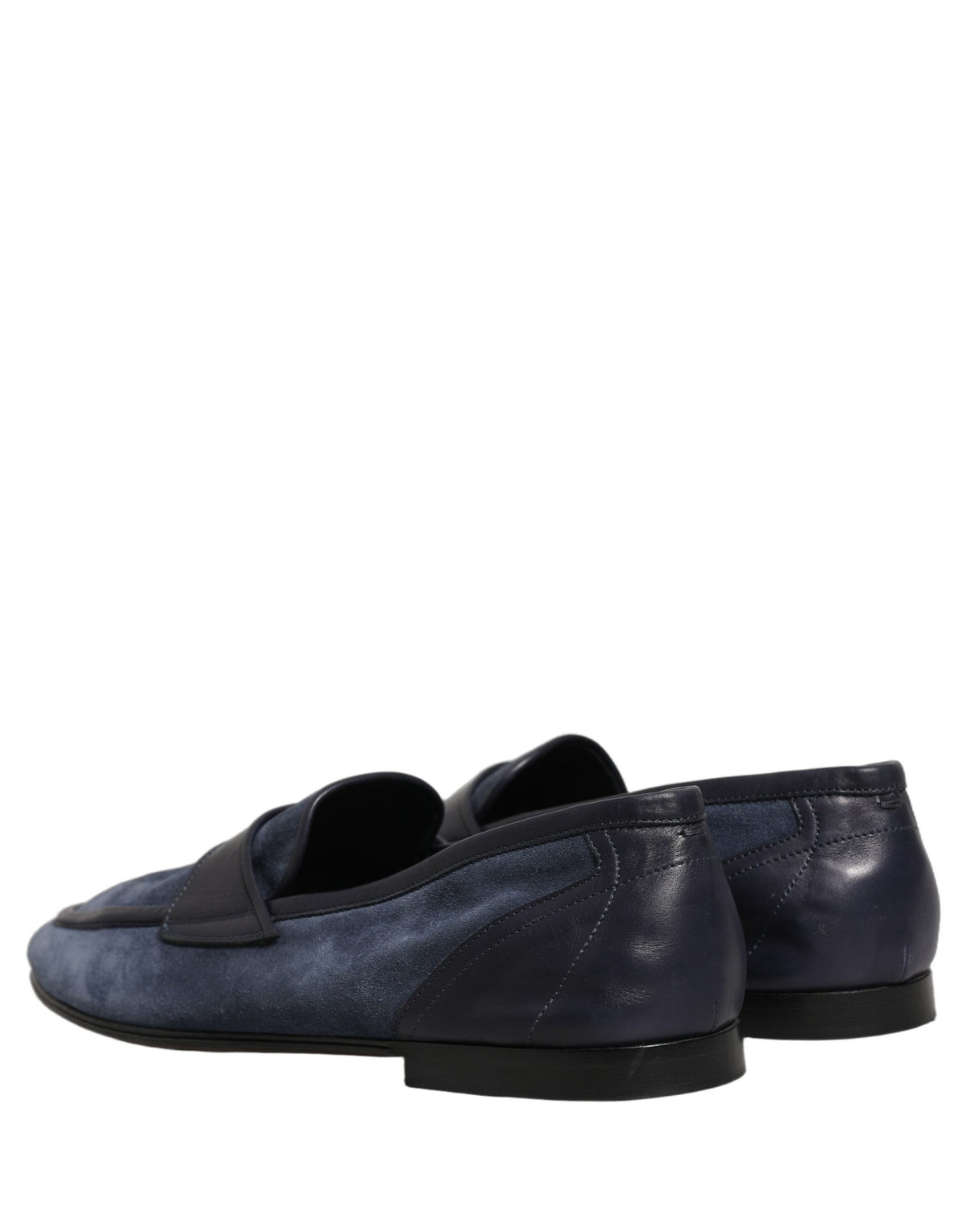 Dolce & Gabbana Blue Suede Leather Moccasin Loafers