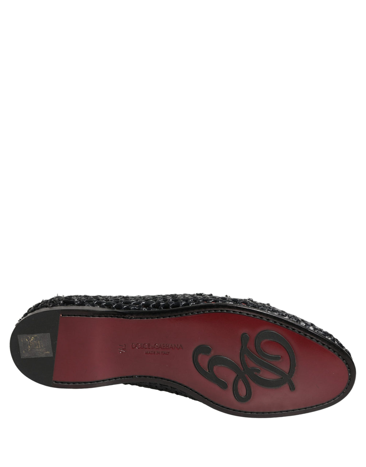 Dolce & Gabbana Black Woven Raffia Slip-On Loafers for Men