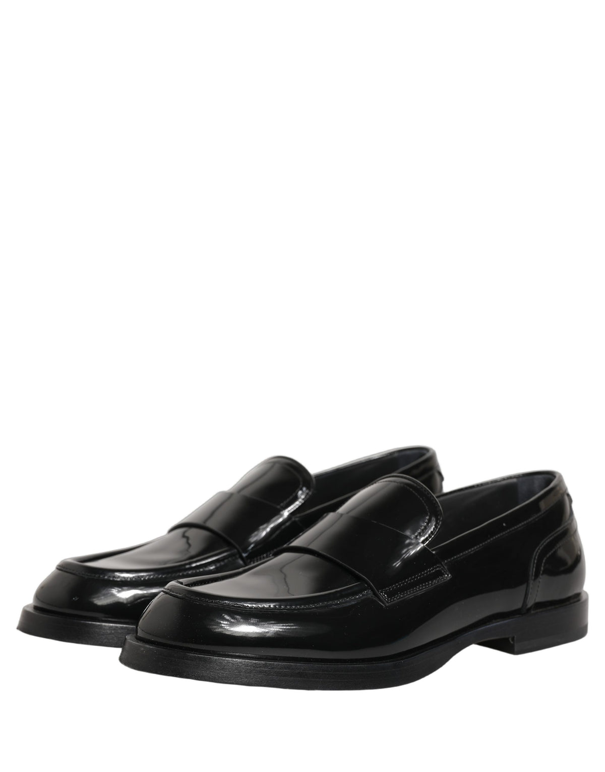 Dolce & Gabbana Black Leather Formal Men Dress Loafers
