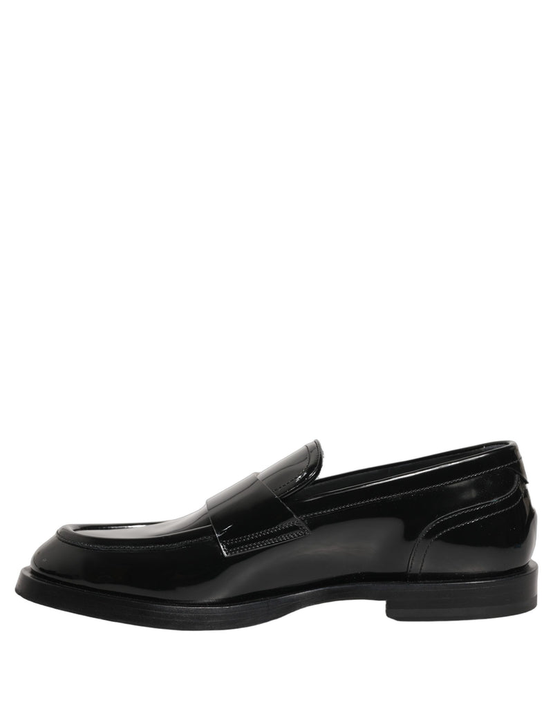 Dolce & Gabbana Black Leather Formal Men Dress Loafers Shoes