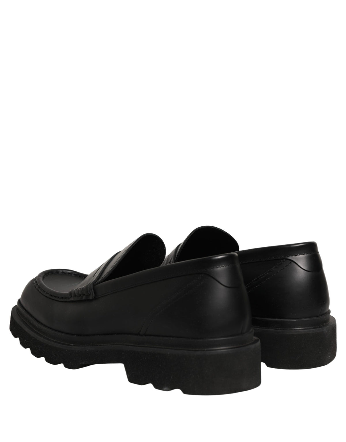 Dolce & Gabbana Black Calfskin Leather Men Dress Loafer Shoes