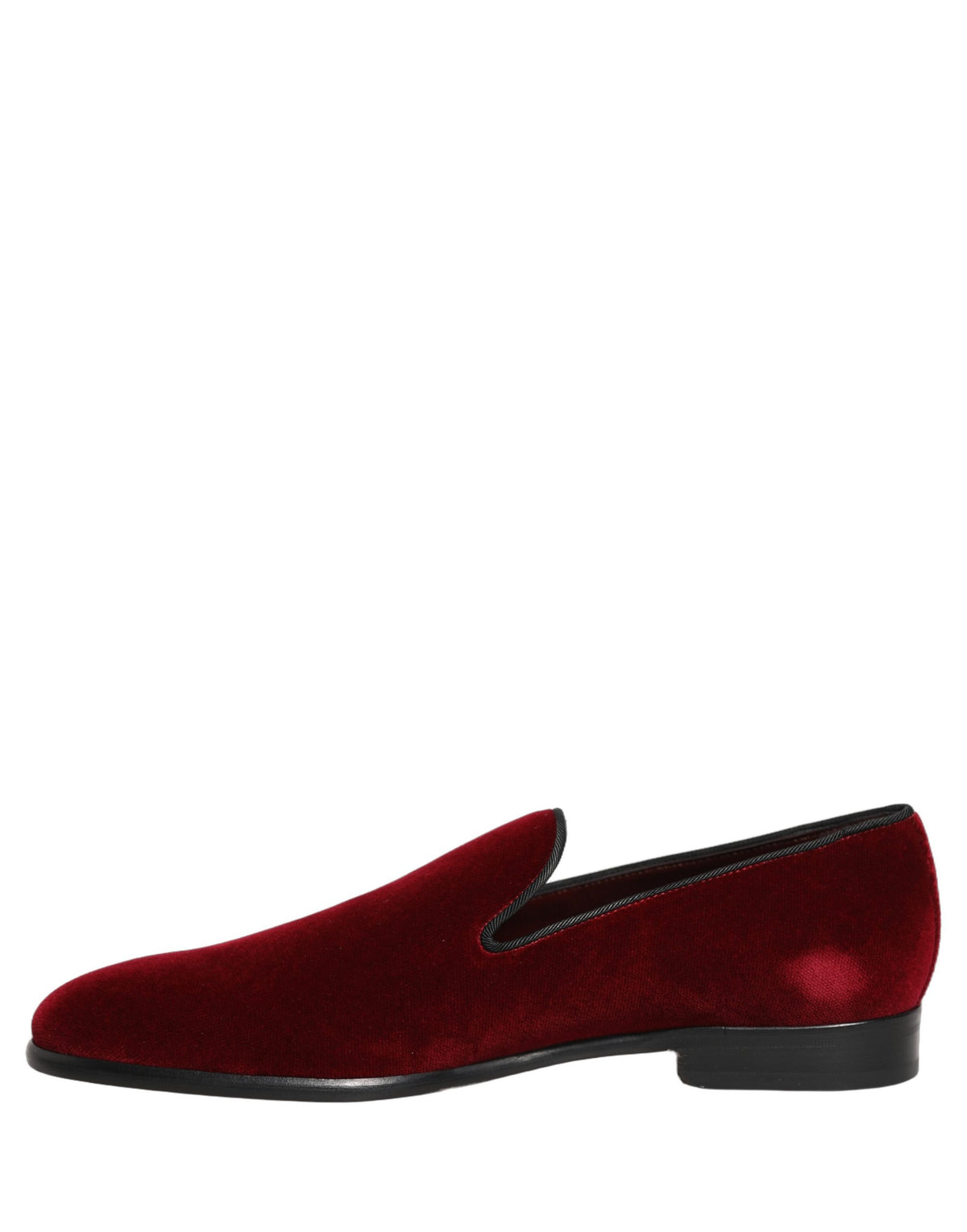 Dolce & Gabbana Maroon Velvet Slip-On Dress Loafers