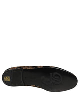 Dolce & Gabbana Black Floral Jacquard Dress Loafers for Men