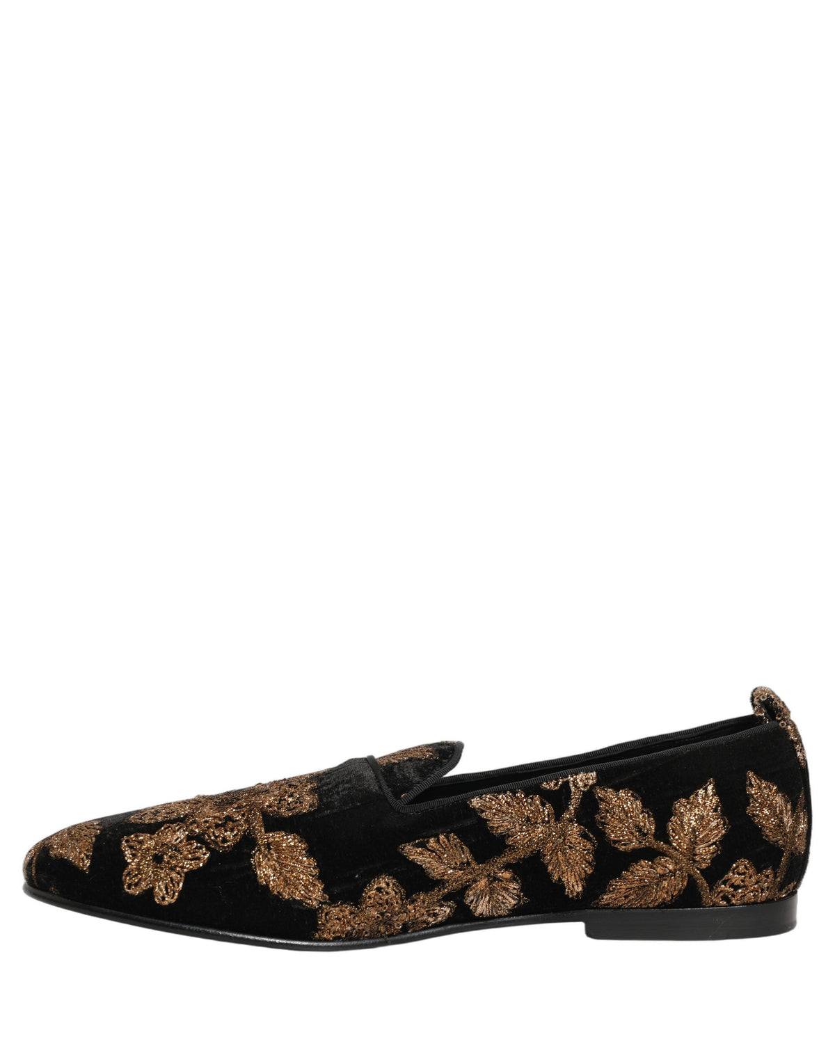 Dolce & Gabbana Black Floral Jacquard Dress Loafers for Men
